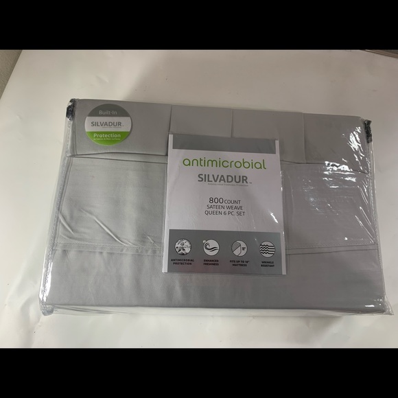 AQ silvadur 800 thread count sateen weave Queen bedsheets set MRSP $180 - Picture 2 of 5